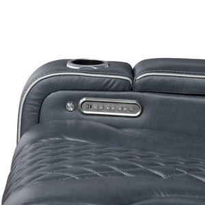English Elm Power Reclining Loveseat with Top Grain Leather Massage Heat and LED Cinematic Glow B011P574422