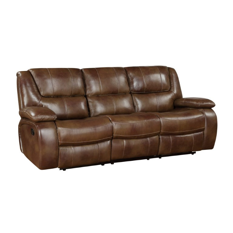 English Elm Double Reclining Buffalo Leather Sofa Tufted Transitional Comfort for Family Room B011P574424
