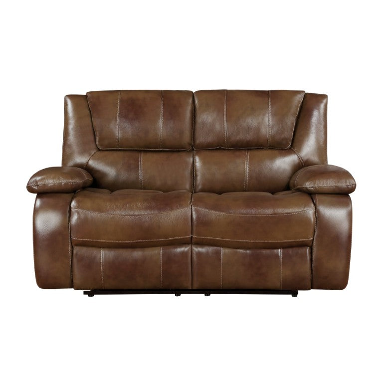 English Elm Double Reclining Loveseat in Top Grain Buffalo Leather with Wall Hugger Design B011P574425