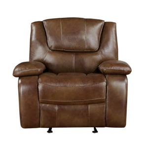 English Elm Glider Recliner with Top Grain Buffalo Leather and Pocket Coil Support for Living Rooms B011P574426