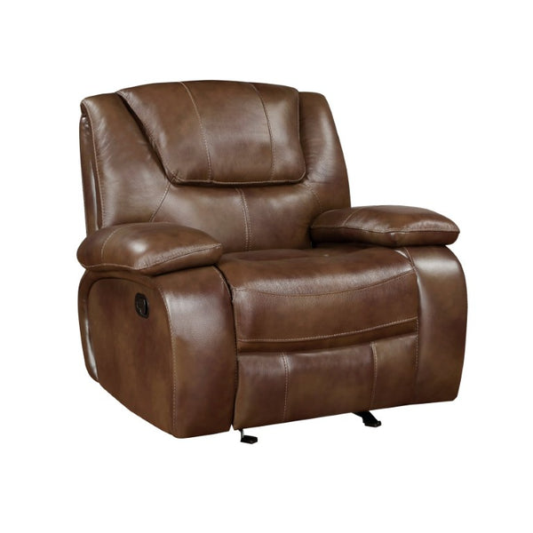 English Elm Glider Recliner with Top Grain Buffalo Leather and Pocket Coil Support for Living Rooms B011P574426