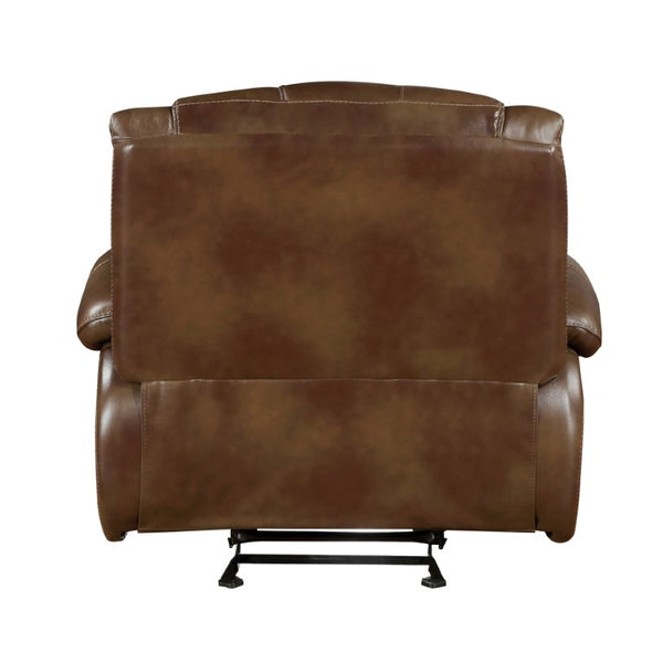 English Elm Glider Recliner with Top Grain Buffalo Leather and Pocket Coil Support for Living Rooms B011P574426