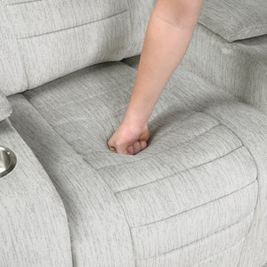 English Elm Sofa Mid-Century Velvet Upholstered with Walnut Legs and Pocket Coil Cushion Support Light Gray Engineered Wood 84 L x 37.5 W x 41 H B011P574427