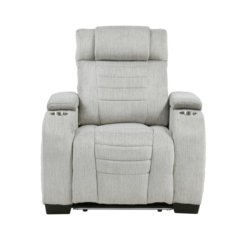 English Elm Reclining Wall Hugger Chair with LED Base Hidden Storage and Microfiber Cushioned Seat B011P574429