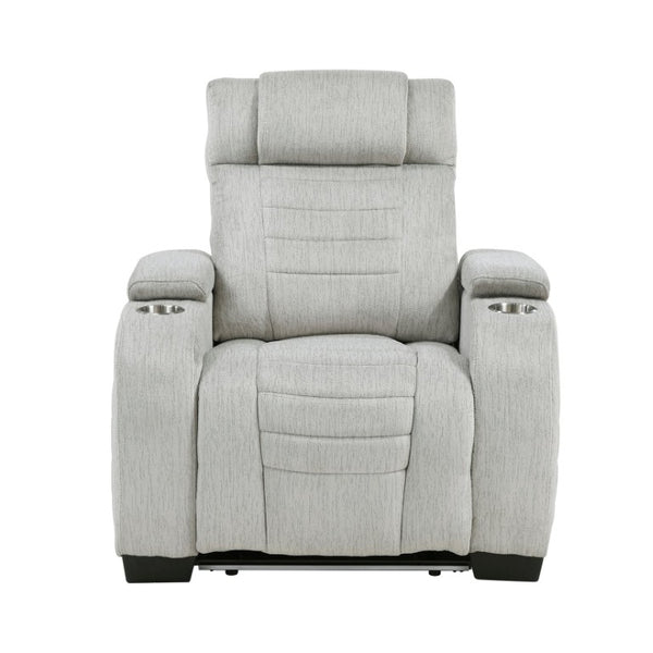 English Elm Reclining Wall Hugger Chair with LED Base Hidden Storage and Microfiber Cushioned Seat B011P574429