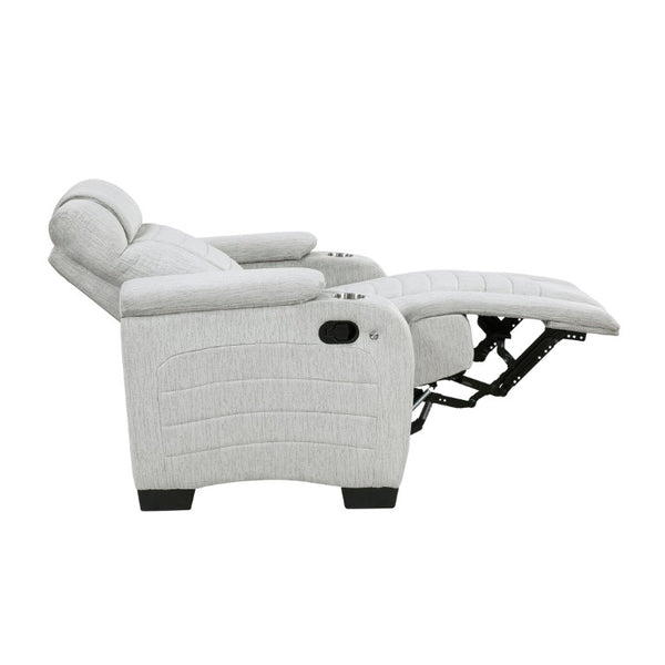 English Elm Reclining Wall Hugger Chair with LED Base Hidden Storage and Microfiber Cushioned Seat B011P574429