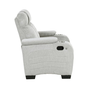 English Elm Reclining Wall Hugger Chair with LED Base Hidden Storage and Microfiber Cushioned Seat B011P574429