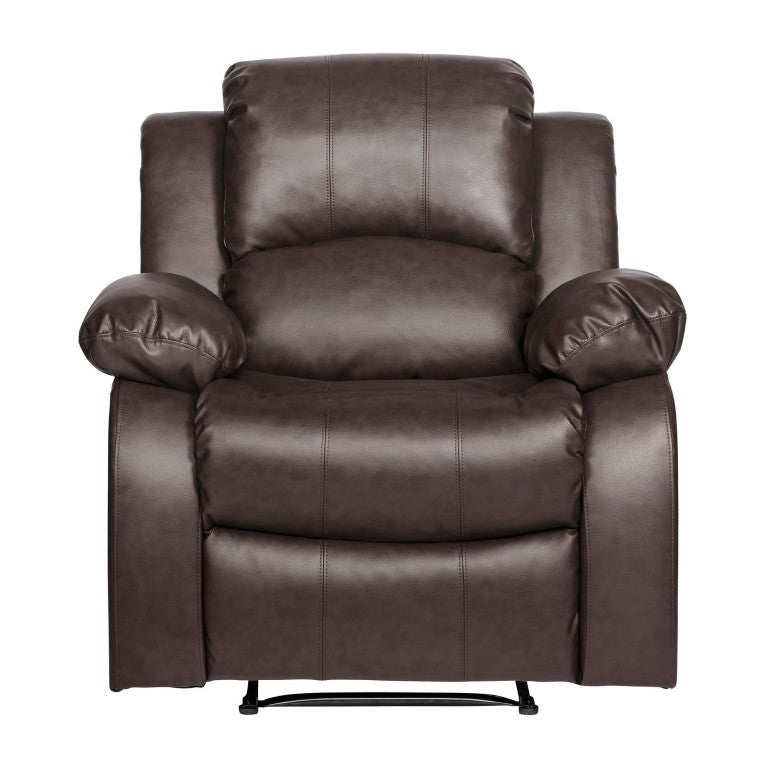 English Elm Reclining Faux Leather Armchair with Pocket Coil Seat and Wood Veneer Traditional Accents B011P574431