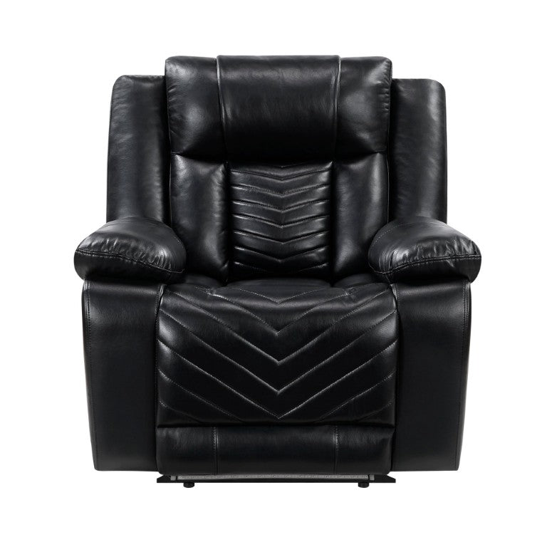 English Elm Power Recliner with USB Charging and LED Base Lighting in Faux Leather Lounge Chair B011P574437