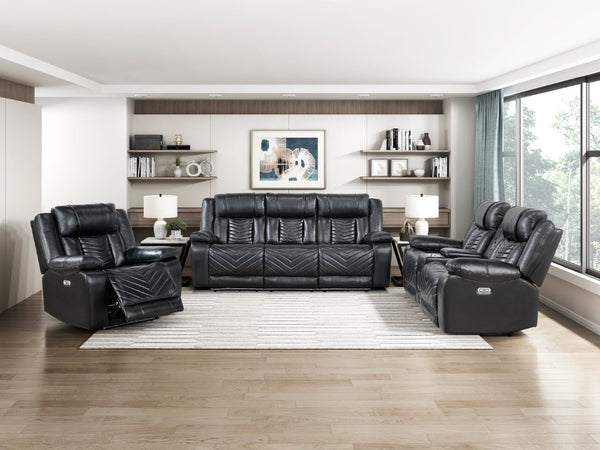 English Elm Power Recliner with USB Charging and LED Base Lighting in Faux Leather Lounge Chair B011P574437