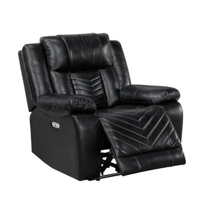 English Elm Power Recliner with USB Charging and LED Base Lighting in Faux Leather Lounge Chair B011P574437
