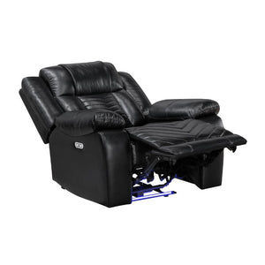 English Elm Power Recliner with USB Charging and LED Base Lighting in Faux Leather Lounge Chair B011P574437