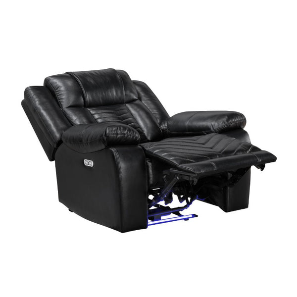 English Elm Power Recliner with USB Charging and LED Base Lighting in Faux Leather Lounge Chair B011P574437