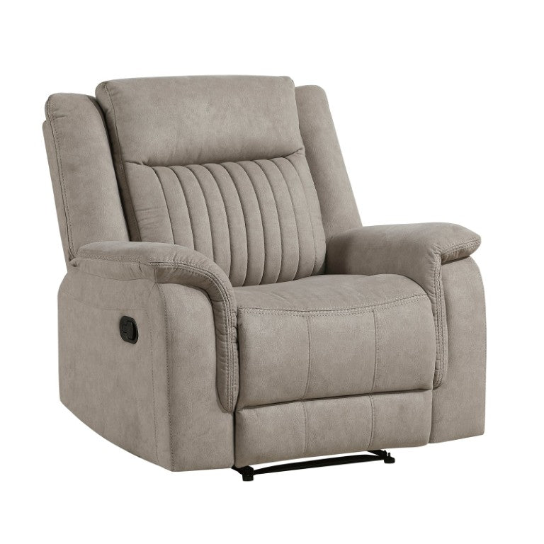 English Elm Reclining Microfiber Accent Chair with Tab Pull Mechanism and Pocket Coil Support B011P574457