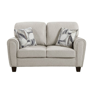 English Elm Love Seat Chenille Upholstered Loveseat with Pocket Coil Support for Modern Living Gray 62.5 x 37 x 37.5 B011P574459