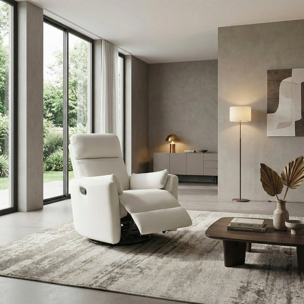 English Elm Reclining Wall Hugger Chair Microfiber Pocket Coil Foam Seat Modern Living Room Beige 35 L x 38 W x 40.5 H B011P574471
