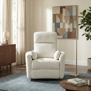 English Elm Reclining Wall Hugger Chair Microfiber Pocket Coil Foam Seat Modern Living Room Beige 35 L x 38 W x 40.5 H B011P574471