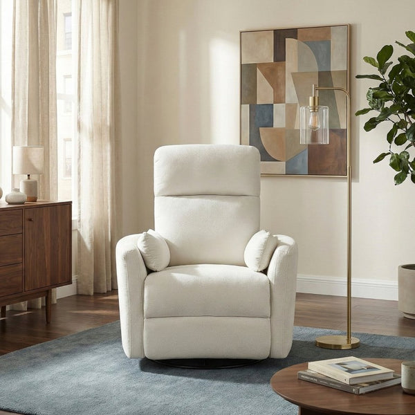 English Elm Reclining Wall Hugger Chair Microfiber Pocket Coil Foam Seat Modern Living Room Beige 35 L x 38 W x 40.5 H B011P574471