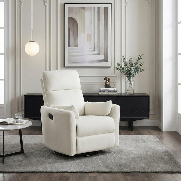 English Elm Reclining Wall Hugger Chair Microfiber Pocket Coil Foam Seat Modern Living Room Beige 35 L x 38 W x 40.5 H B011P574471