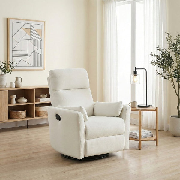 English Elm Reclining Wall Hugger Chair Microfiber Pocket Coil Foam Seat Modern Living Room Beige 35 L x 38 W x 40.5 H B011P574471