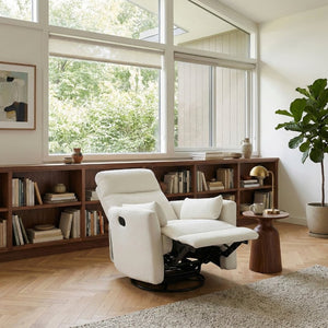 English Elm Reclining Wall Hugger Chair Microfiber Pocket Coil Foam Seat Modern Living Room Beige 35 L x 38 W x 40.5 H B011P574471