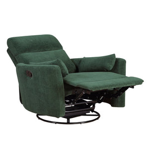 English Elm Luxurious Swivel Glider Recliner with Pocket Coil Support and Microfiber Upholstery Green B011P574472