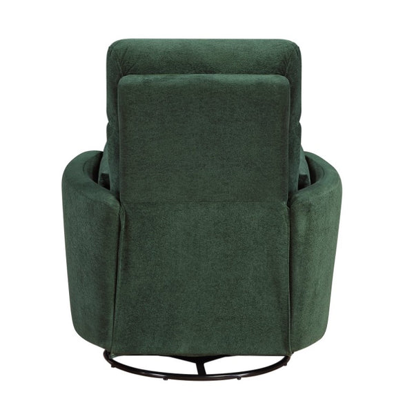 English Elm Luxurious Swivel Glider Recliner with Pocket Coil Support and Microfiber Upholstery Green B011P574472
