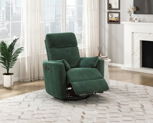 English Elm Luxurious Swivel Glider Recliner with Pocket Coil Support and Microfiber Upholstery Green B011P574472