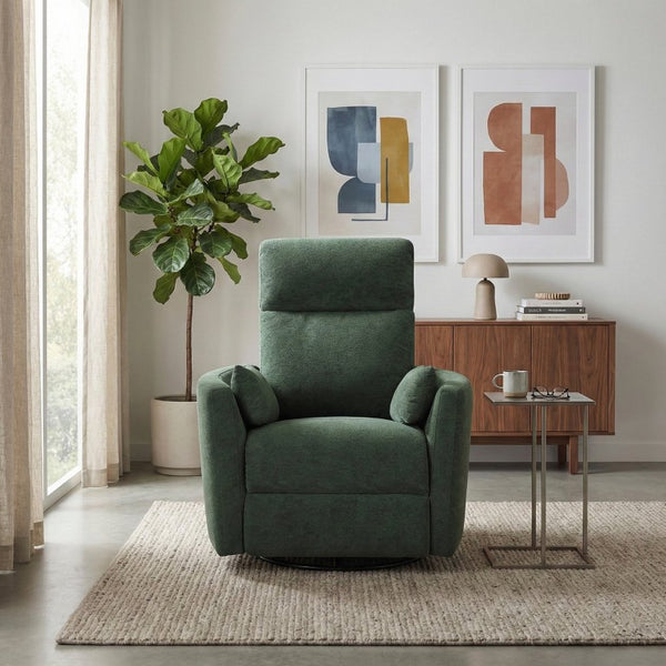 English Elm Luxurious Swivel Glider Recliner with Pocket Coil Support and Microfiber Upholstery Green B011P574472