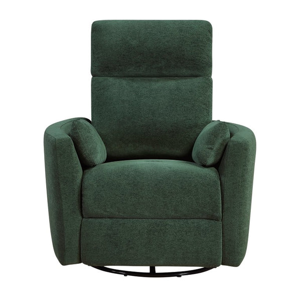 English Elm Luxurious Swivel Glider Recliner with Pocket Coil Support and Microfiber Upholstery Green B011P574472
