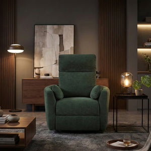 English Elm Luxurious Swivel Glider Recliner with Pocket Coil Support and Microfiber Upholstery Green B011P574472