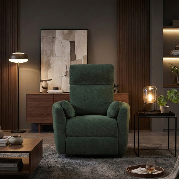 English Elm Luxurious Swivel Glider Recliner with Pocket Coil Support and Microfiber Upholstery Green B011P574472