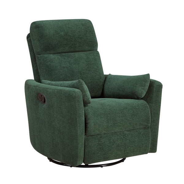 English Elm Luxurious Swivel Glider Recliner with Pocket Coil Support and Microfiber Upholstery Green B011P574472
