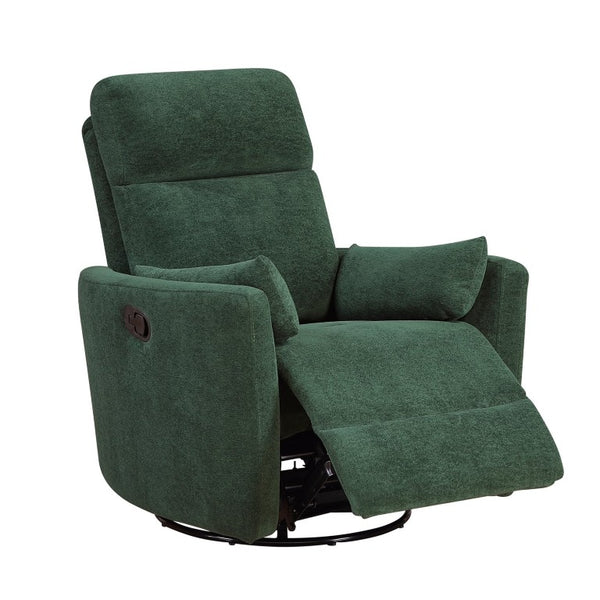 English Elm Luxurious Swivel Glider Recliner with Pocket Coil Support and Microfiber Upholstery Green B011P574472