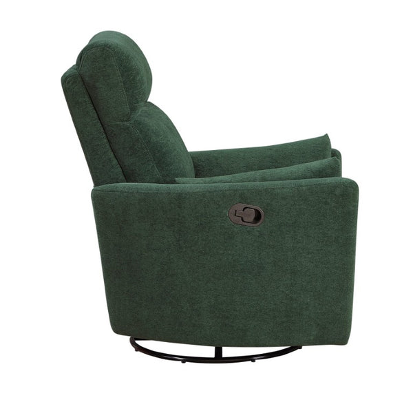 English Elm Luxurious Swivel Glider Recliner with Pocket Coil Support and Microfiber Upholstery Green B011P574472