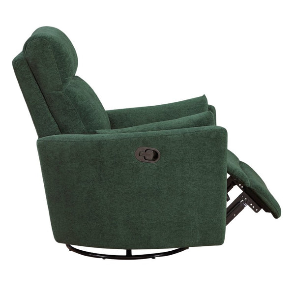 English Elm Luxurious Swivel Glider Recliner with Pocket Coil Support and Microfiber Upholstery Green B011P574472