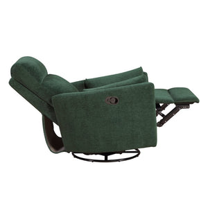 English Elm Luxurious Swivel Glider Recliner with Pocket Coil Support and Microfiber Upholstery Green B011P574472
