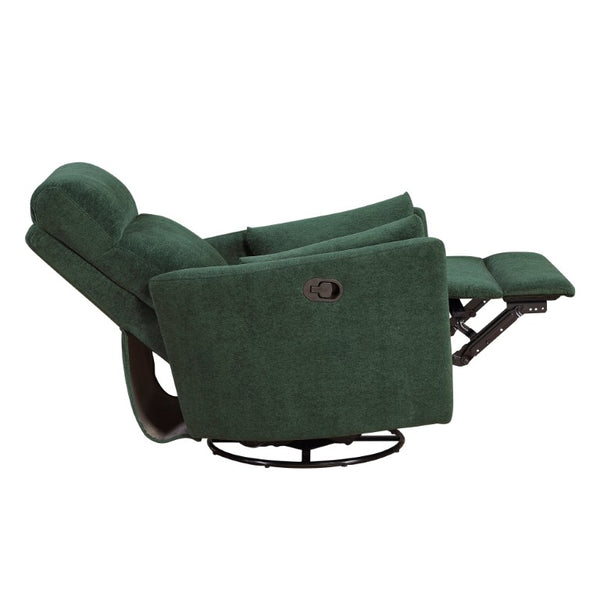 English Elm Luxurious Swivel Glider Recliner with Pocket Coil Support and Microfiber Upholstery Green B011P574472