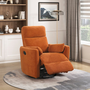 English Elm Luxurious Swivel Glider Recliner with Pocket Coil Support and Microfiber Upholstery Orange B011P574473