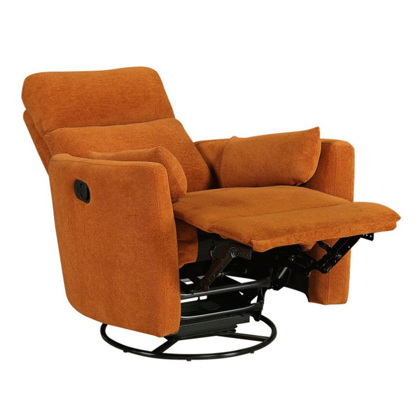 English Elm Luxurious Swivel Glider Recliner with Pocket Coil Support and Microfiber Upholstery Orange B011P574473