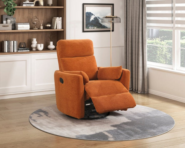 English Elm Luxurious Swivel Glider Recliner with Pocket Coil Support and Microfiber Upholstery Orange B011P574473