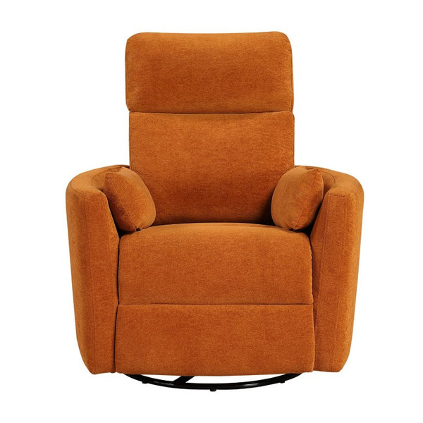 English Elm Luxurious Swivel Glider Recliner with Pocket Coil Support and Microfiber Upholstery Orange B011P574473