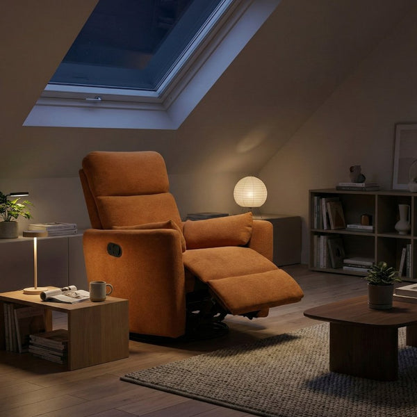 English Elm Luxurious Swivel Glider Recliner with Pocket Coil Support and Microfiber Upholstery Orange B011P574473