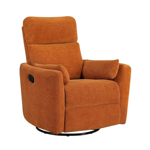 English Elm Luxurious Swivel Glider Recliner with Pocket Coil Support and Microfiber Upholstery Orange B011P574473