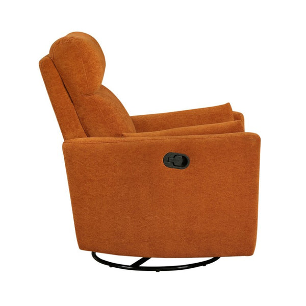 English Elm Luxurious Swivel Glider Recliner with Pocket Coil Support and Microfiber Upholstery Orange B011P574473