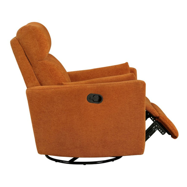 English Elm Luxurious Swivel Glider Recliner with Pocket Coil Support and Microfiber Upholstery Orange B011P574473