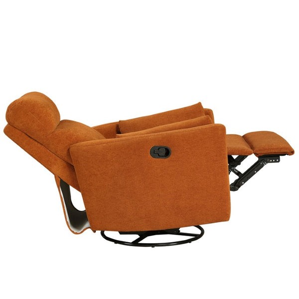 English Elm Luxurious Swivel Glider Recliner with Pocket Coil Support and Microfiber Upholstery Orange B011P574473