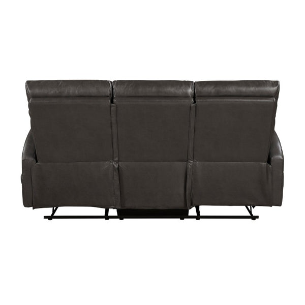English Elm Double Reclining Faux Leather Sofa with Pocket Coils and Wall Hugger Space Saving Design B011P574487