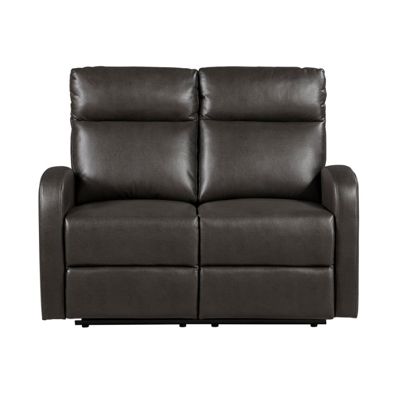 English Elm Double Reclining Loveseat Faux Leather Wall Hugger with Pocket Coil Foam Seat Support B011P574490