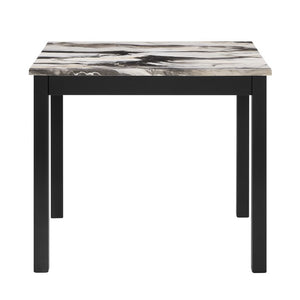 English Elm 5Pc Counter Height Dining Set Square Faux Marble Top Upholstered Chairs Wooden Legs B011P574492